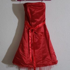 Red & White polka dot Dress size 7/8